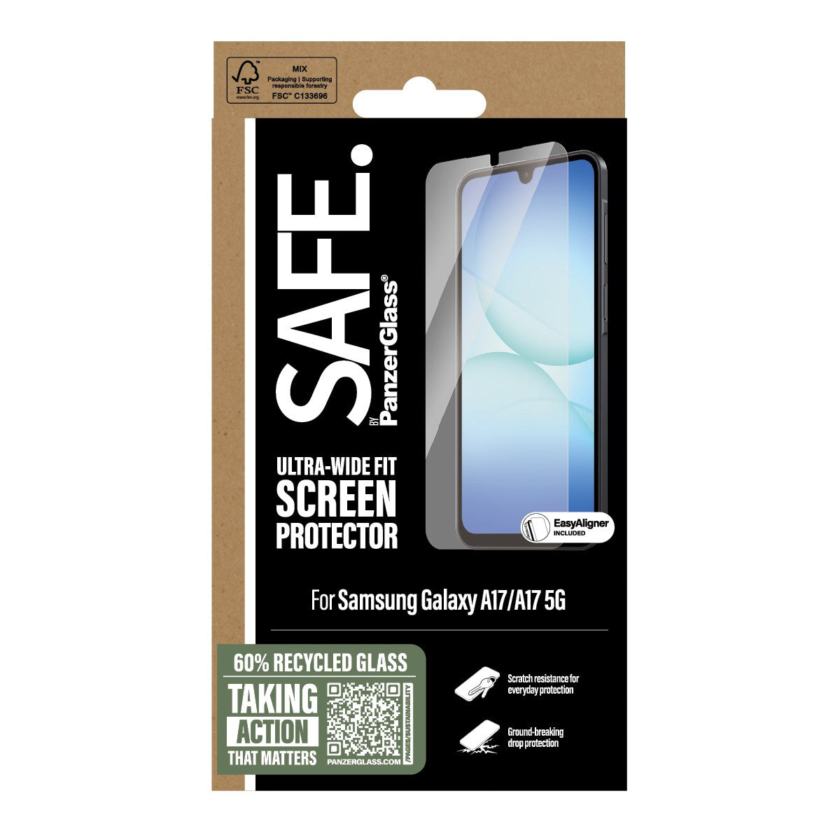 SAFE. by PanzerGlass® Screen Protector Samsung Galaxy A17 | A17 5G | Ultra-Wide Fit w. EasyAligner